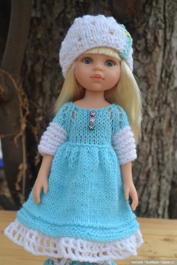 Платье, шапочка, снуд и гетры для куклы Paola Reina (фото 3)