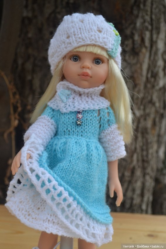 Платье, шапочка, снуд и гетры для куклы Paola Reina (фото 4)