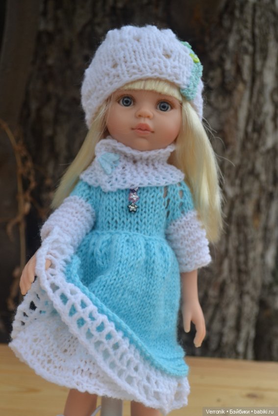 Платье, шапочка, снуд и гетры для куклы Paola Reina (фото 6)