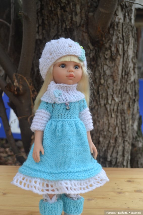 Платье, шапочка, снуд и гетры для куклы Paola Reina (фото 7)