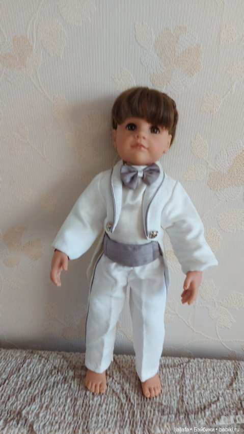 Белый парадный костюм для куклы (фото 2)