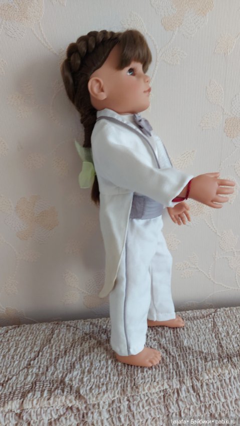 Белый парадный костюм для куклы (фото 4)