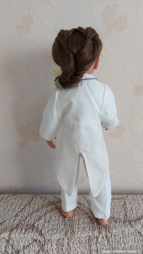 Белый парадный костюм для куклы (фото 5)
