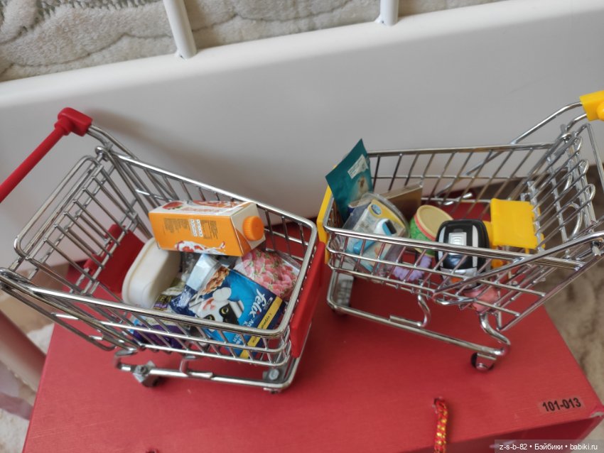 Тележка с продуктами — Миниатюра для кукол