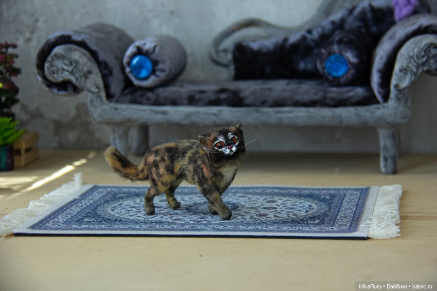 Кошка формат 1/6 для Барби игрушка в смешанной технике