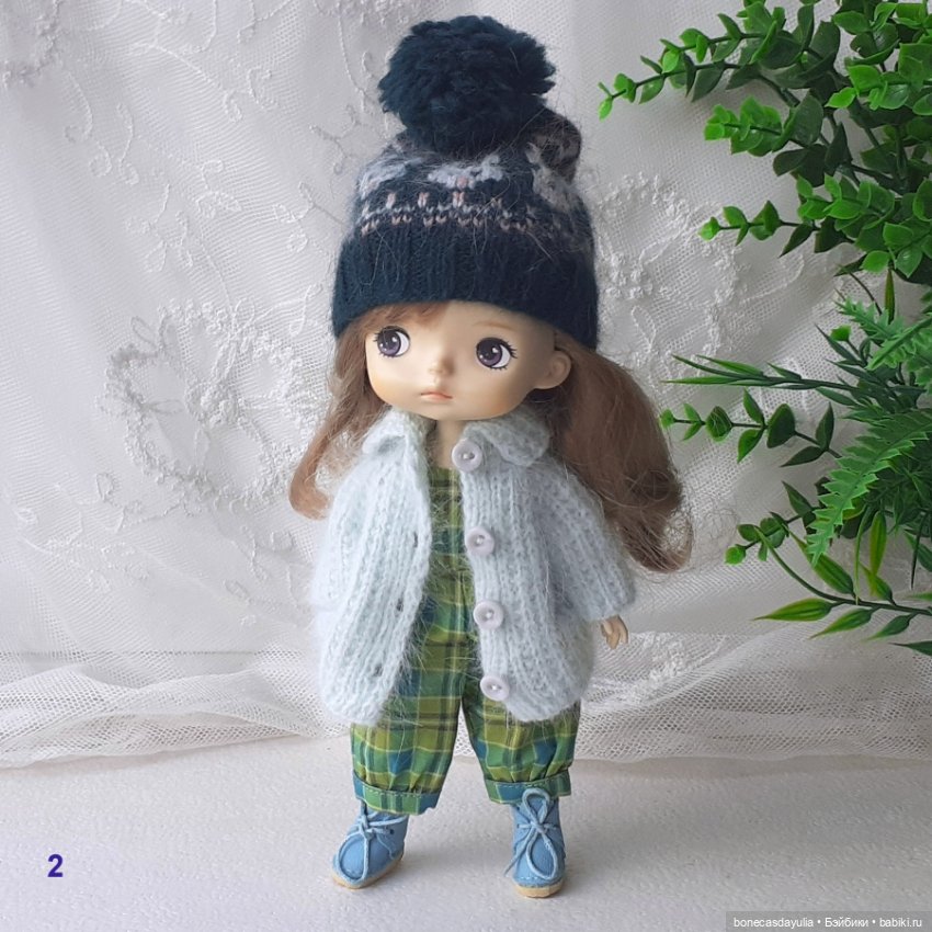 Комплект одежды для кукол Xiaomi Monst Doll Монст Кардиган Шапка Комбинезон (фото 2)