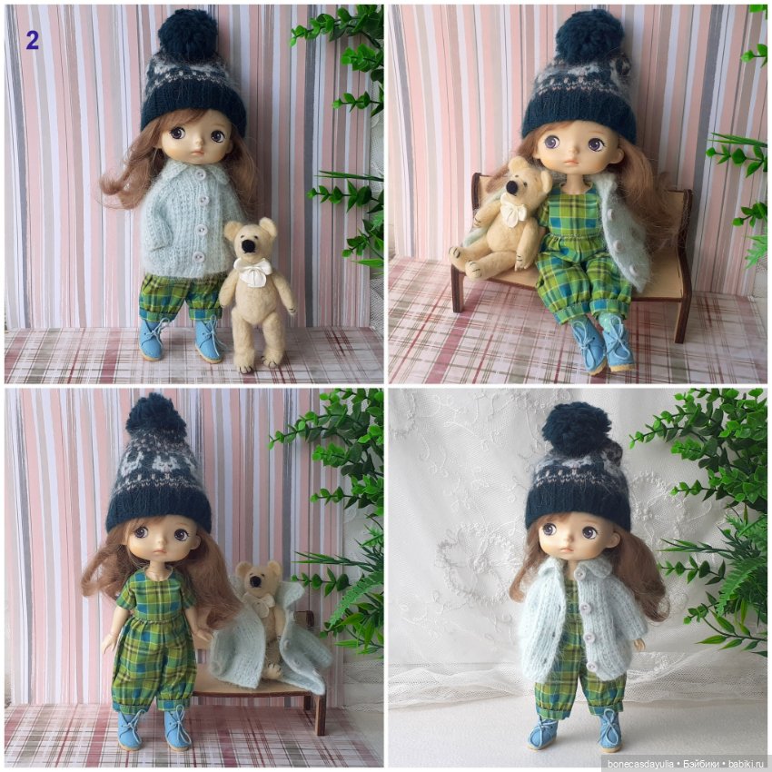 Комплект одежды для кукол Xiaomi Monst Doll Монст Кардиган Шапка Комбинезон (фото 3)
