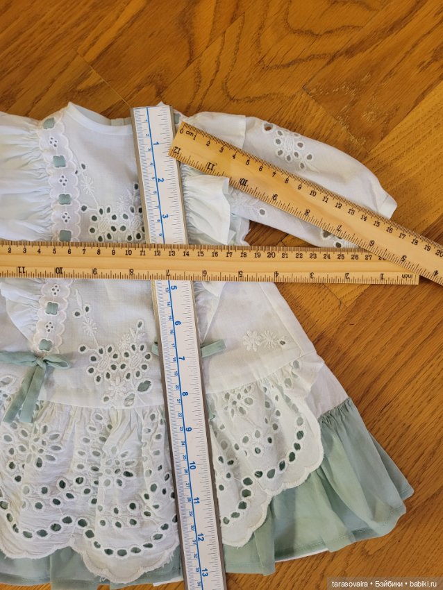 Платье для куклы 55-57 см из винтажных материалов (фото 8)