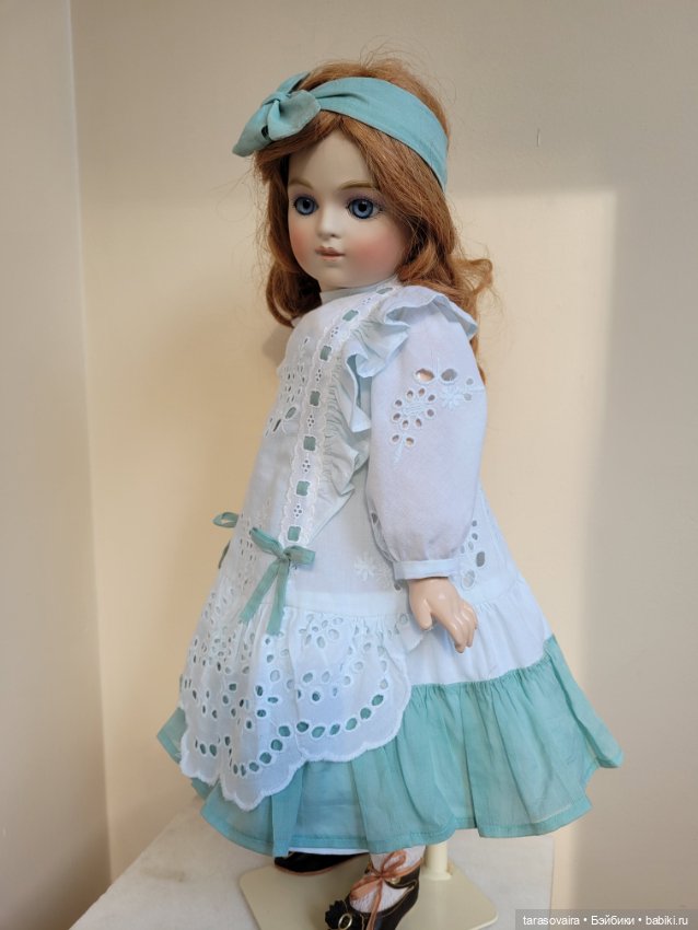 Платье для куклы 55-57 см из винтажных материалов (фото 4)