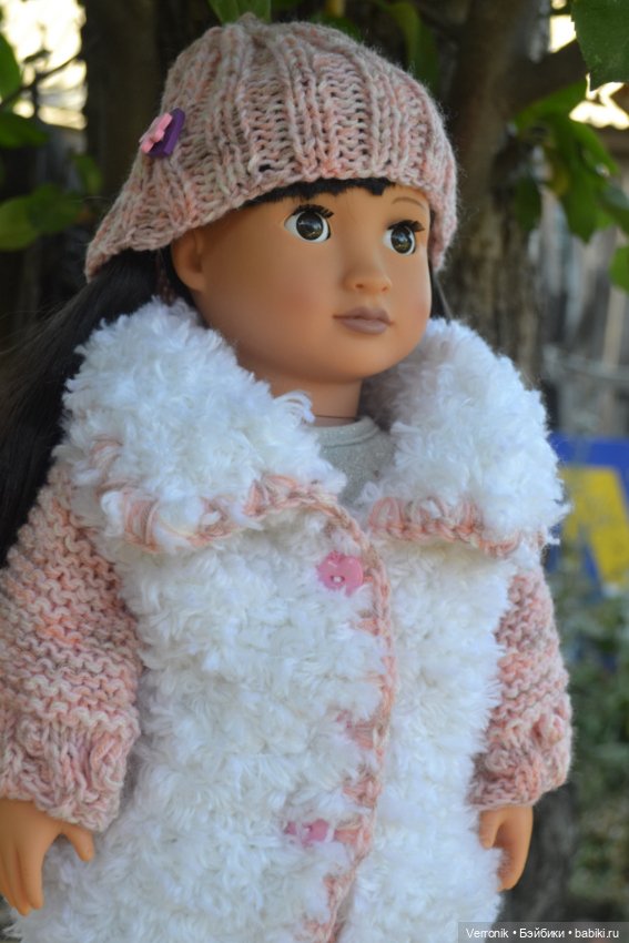 Шуба и шапка для куклы Gotz 46 см