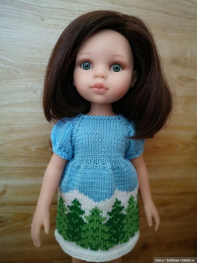 Платье с елочками для кукол Little Darling и Paola Reina