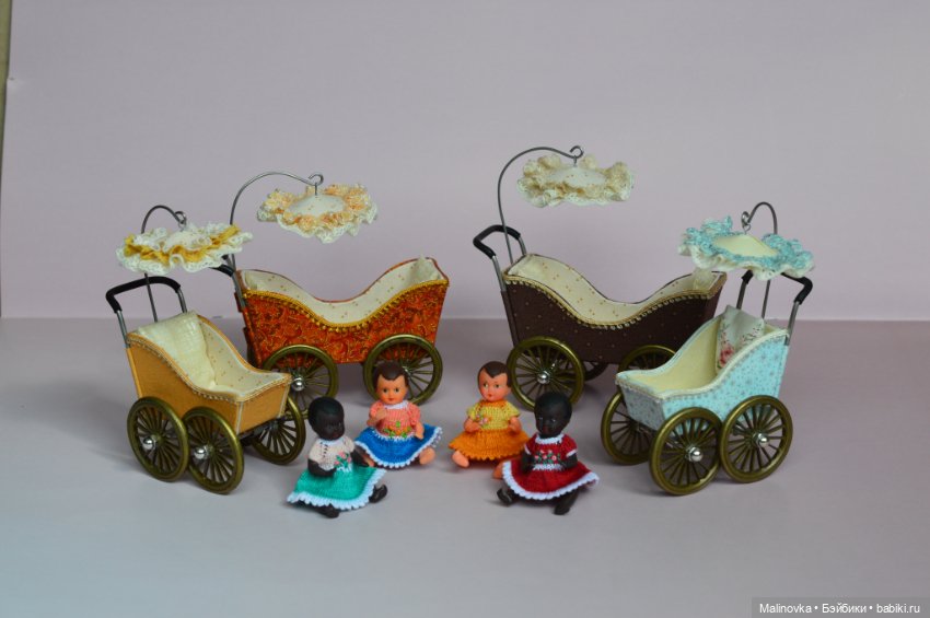 Коляска для двоих маленьких пупсиков (размером примерно 5 см.) (фото 10)