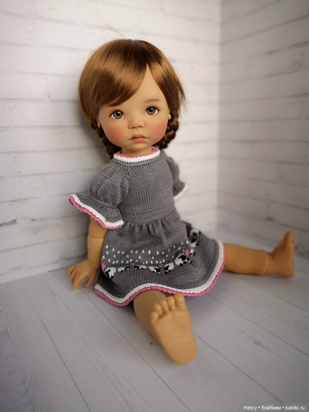Платье с овечками для больших куколок Meadowdolls (46 см) (фото 2)