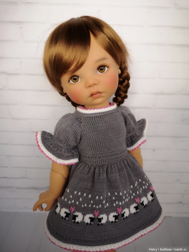 Платье с овечками для больших куколок Meadowdolls (46 см)