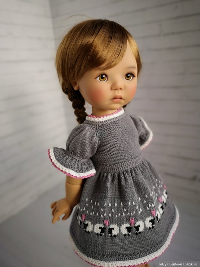 Платье с овечками для больших куколок Meadowdolls (46 см) (фото 3)