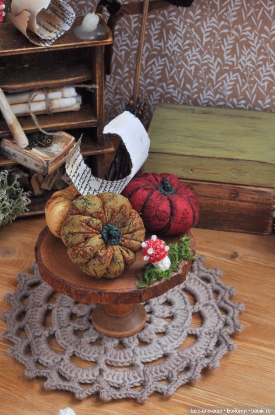 Тыквы для кукольной миниатюры. Декор Хэллоуин для кукол, румбокса (фото 4)