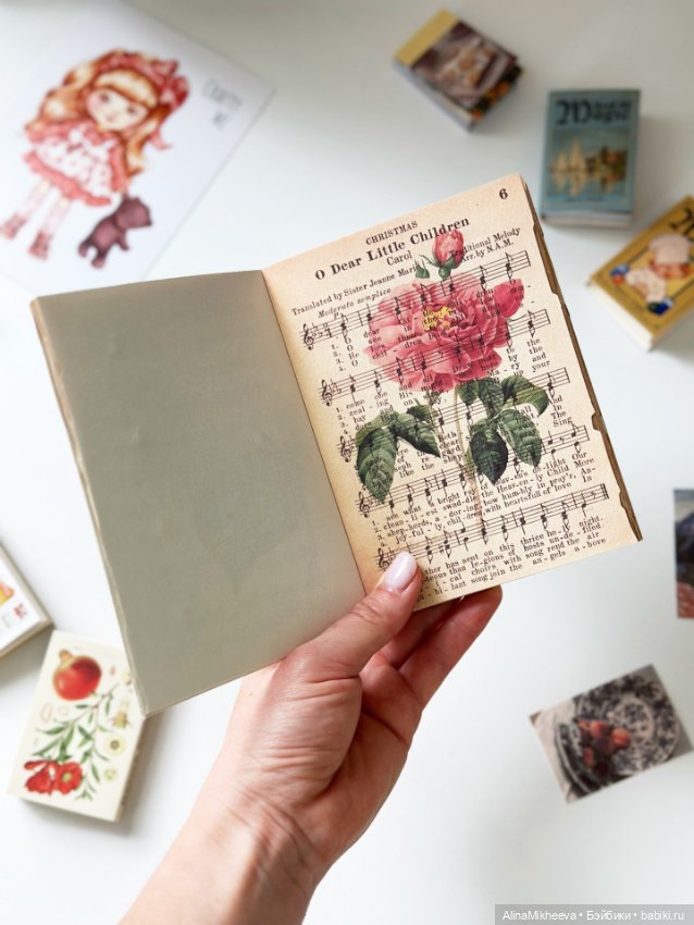 Книги для кукол - книга рецептов и нотная тетрадь, 1:2 (фото 5)