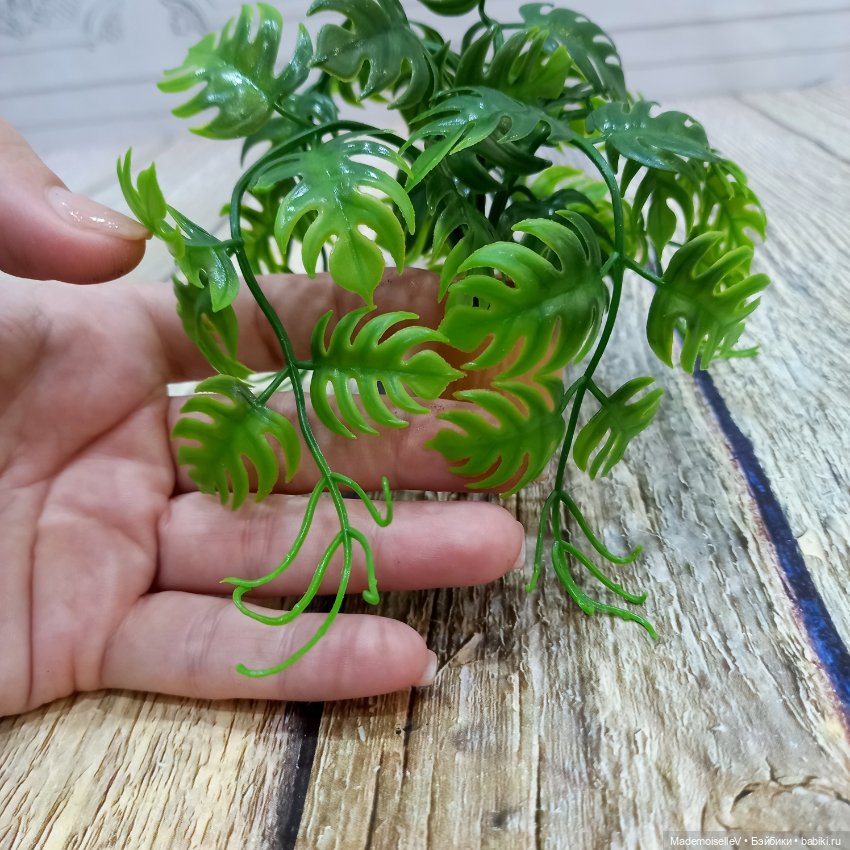 Монстера в горшке — Миниатюра для кукол (фото 8)