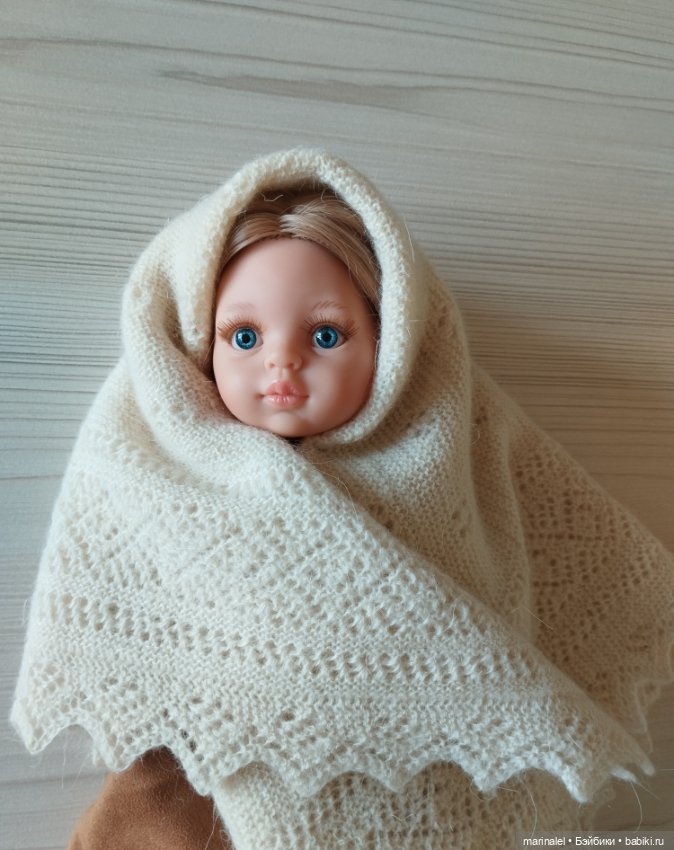 Узорный теплый платок — Аксессуары для кукольных фотосессий (фото 5)