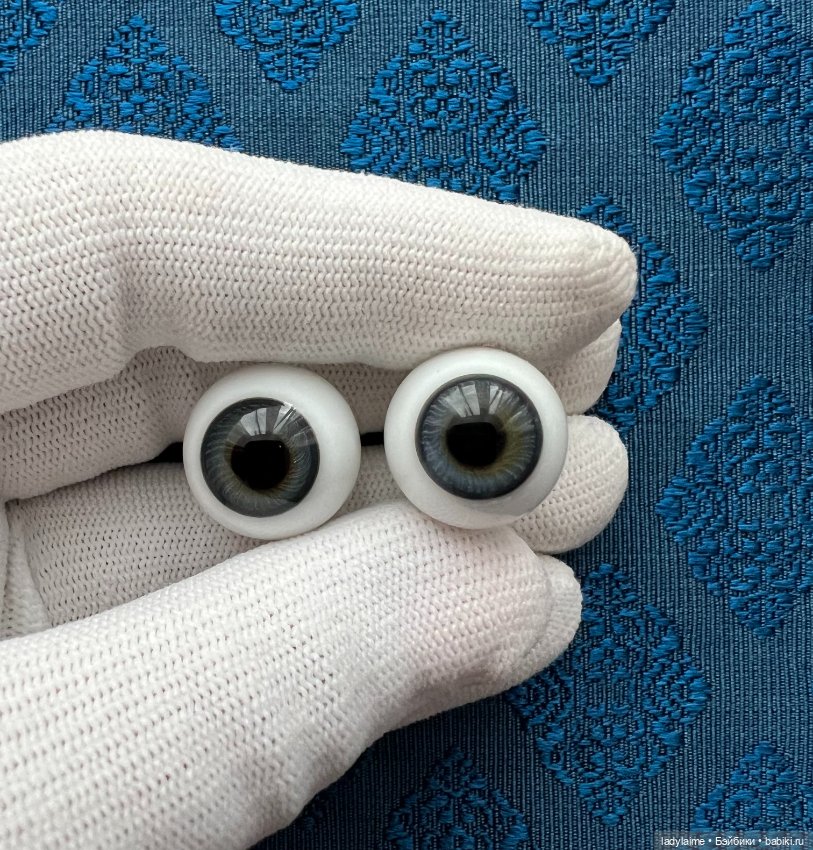 Антикварные глаза, живой взгляд, стекло Лауша - лот 3595 - 18/11 мм (фото 2)