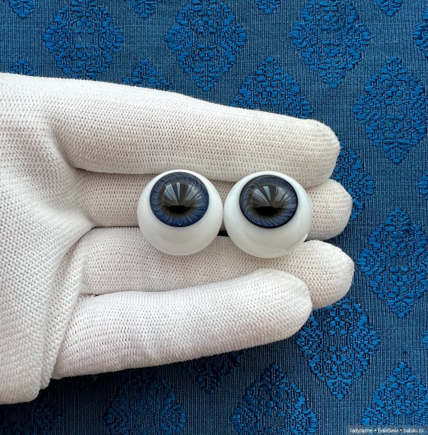 Антикварные глаза, живой взгляд, стекло Лауша - лот 3631 - 20/14 мм (фото 2)