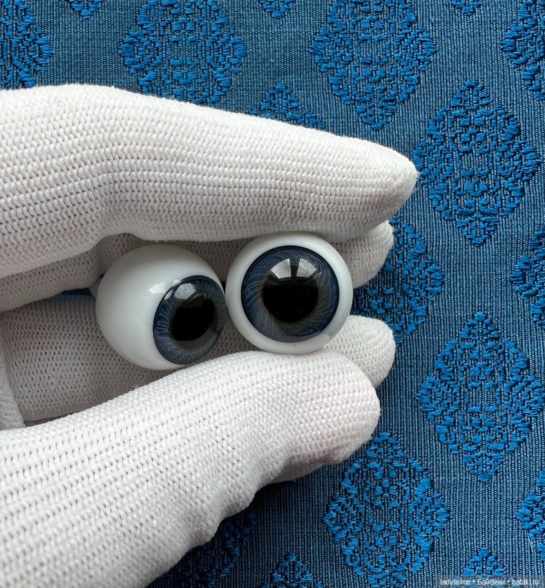 Антикварные глаза, живой взгляд, стекло Лауша - лот 3580 - 20/13мм (фото 2)