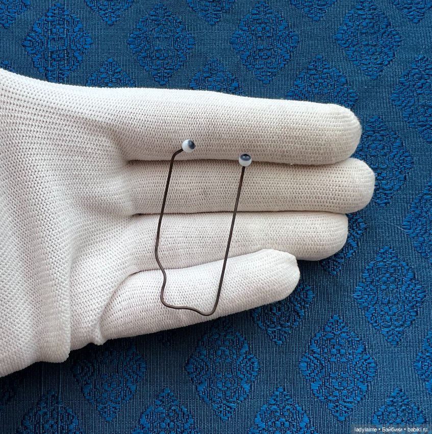 Антикварные глазки - синие - диаметр - 4 мм, радужка - 3 мм (фото 2)