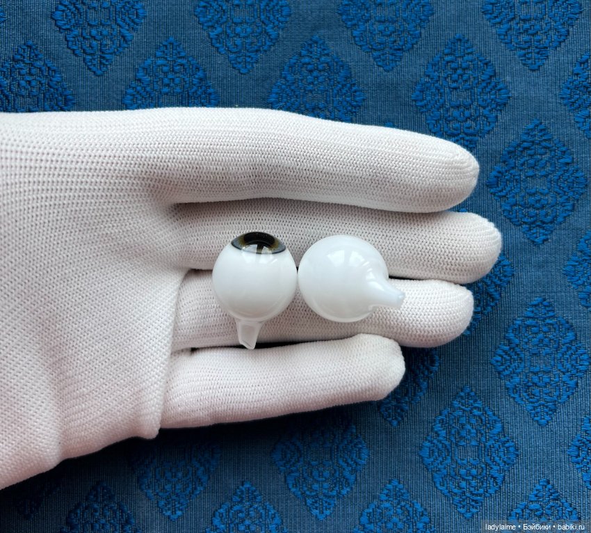 Антикварные глаза, живой взгляд, стекло Лауша - лот 3574 - 19/12 мм (фото 2)