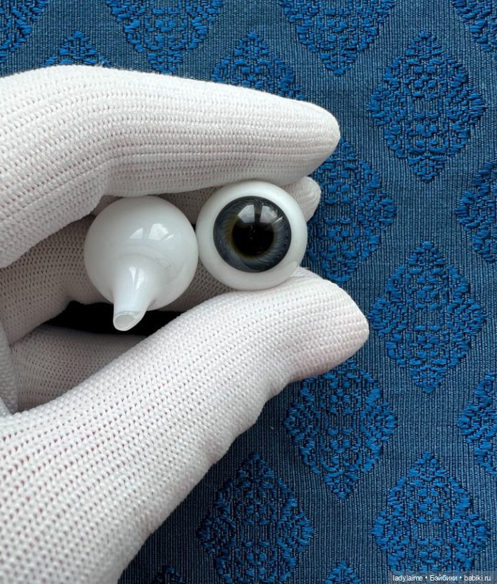 Антикварные глаза, живой взгляд, стекло Лауша - лот 3574 - 19/12 мм (фото 3)