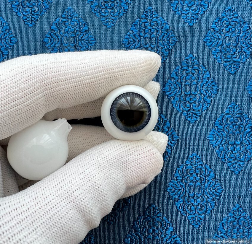 Антикварные глаза, живой взгляд, стекло Лауша - лот 3567 - 20/14 мм (фото 4)