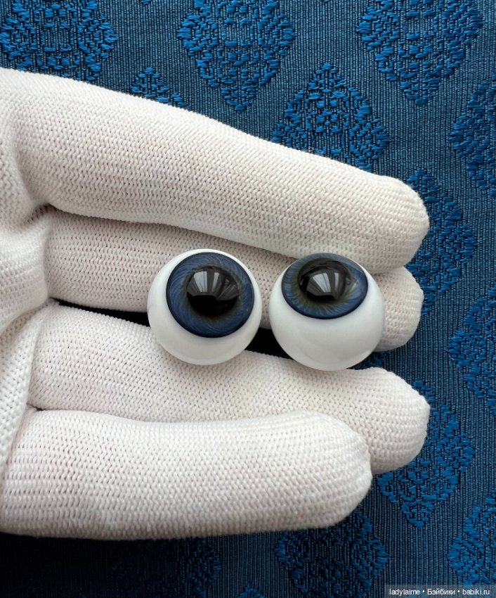 Антикварные глаза, живой взгляд, стекло Лауша - лот 3605 - 19/14 мм (фото 4)