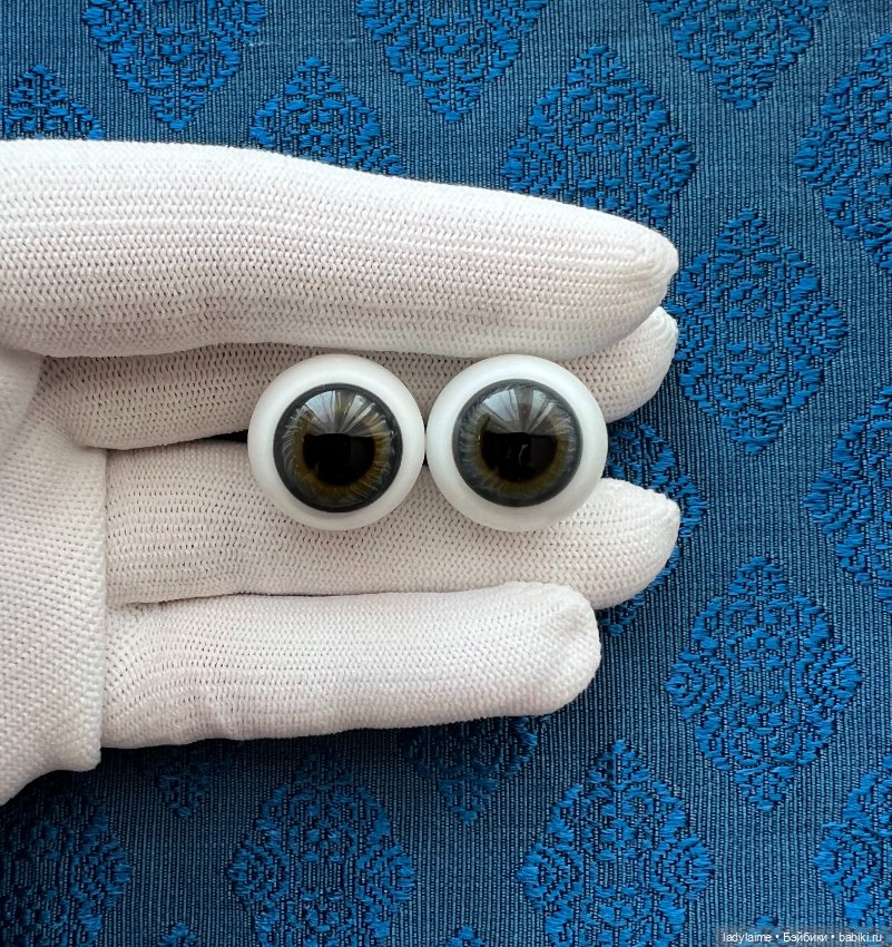 Антикварные глаза, живой взгляд, стекло Лауша - лот 3578 - 20/13 мм (фото 3)