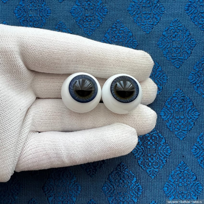 Антикварные глаза, живой взгляд, стекло Лауша - лот 3567 - 20/14 мм (фото 2)