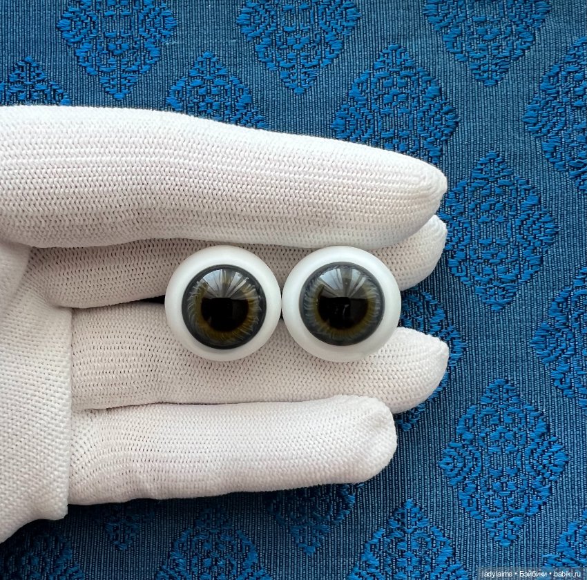 Антикварные глаза, живой взгляд, стекло Лауша - лот 3578 - 20/13 мм (фото 2)