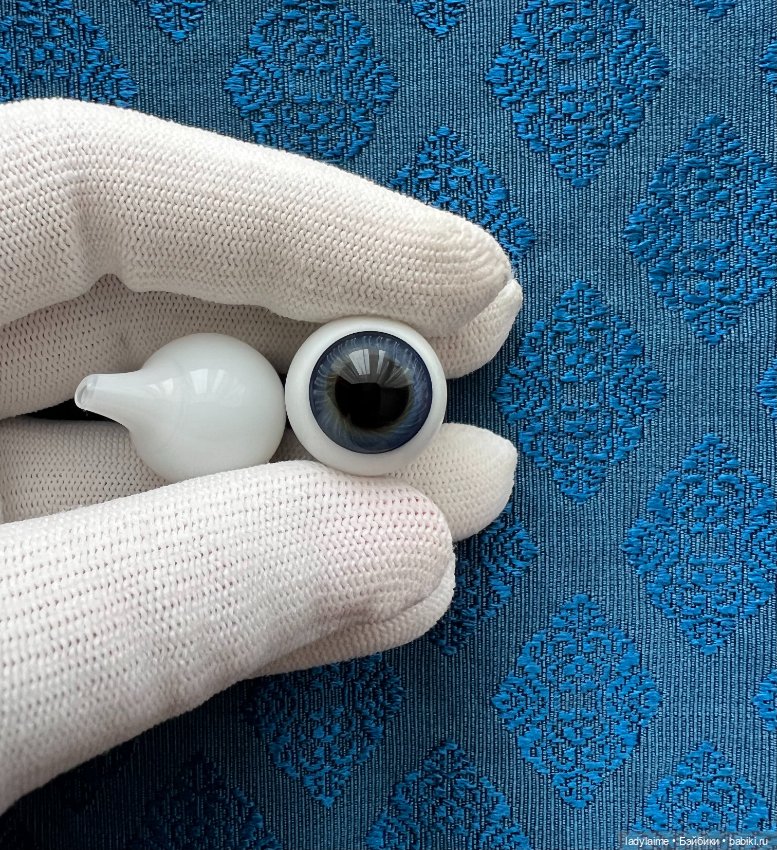 Антикварные глаза, живой взгляд, стекло Лауша - лот 3605 - 19/14 мм (фото 2)