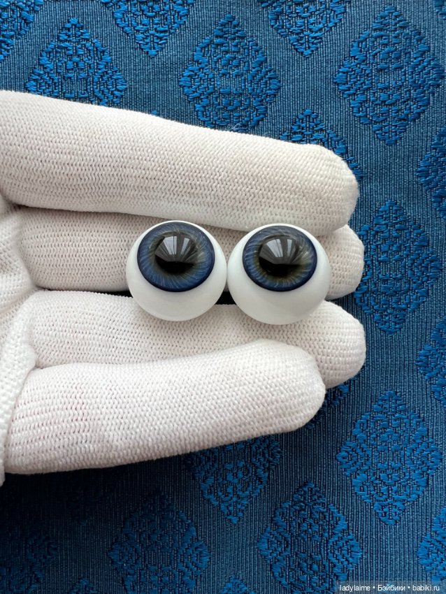 Антикварные глаза, живой взгляд, стекло Лауша - лот 3582 - 19/13 мм (фото 2)