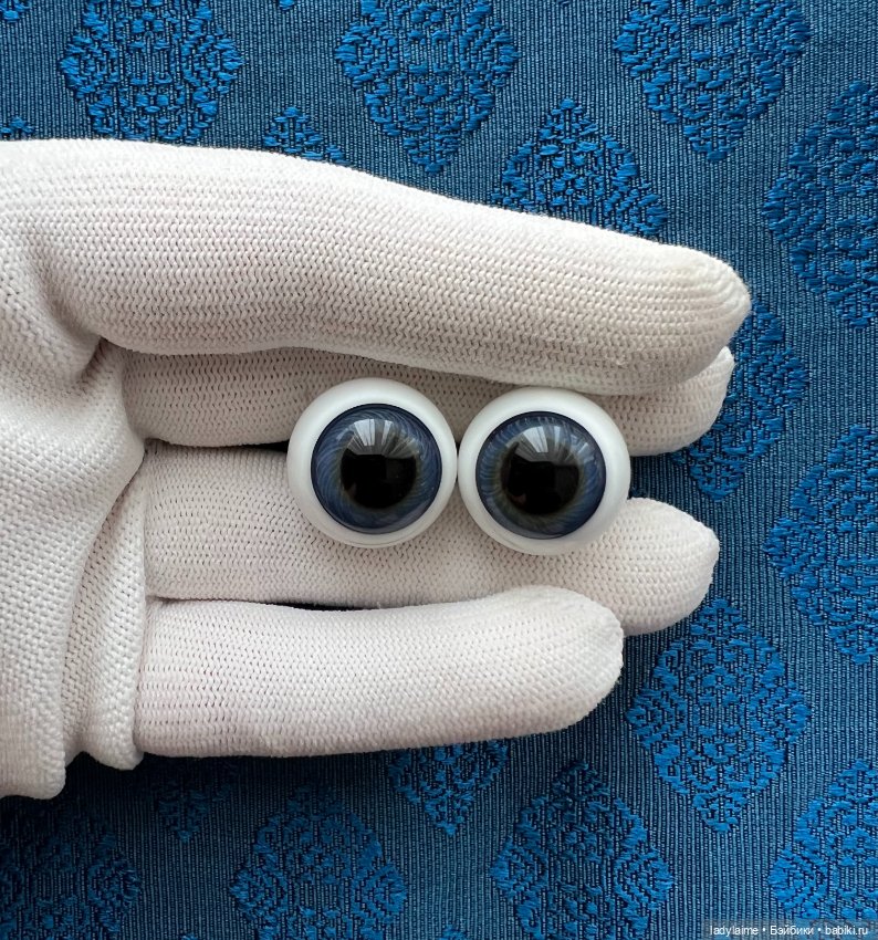 Антикварные глаза, живой взгляд, стекло Лауша - лот 3605 - 19/14 мм (фото 3)