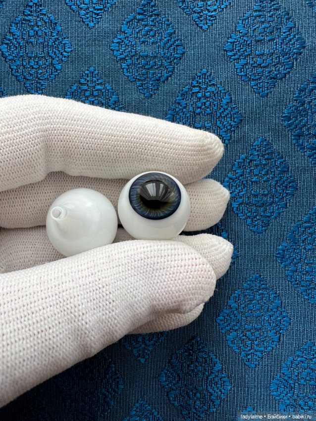 Антикварные глаза, живой взгляд, стекло Лауша - лот 3582 - 19/13 мм (фото 3)