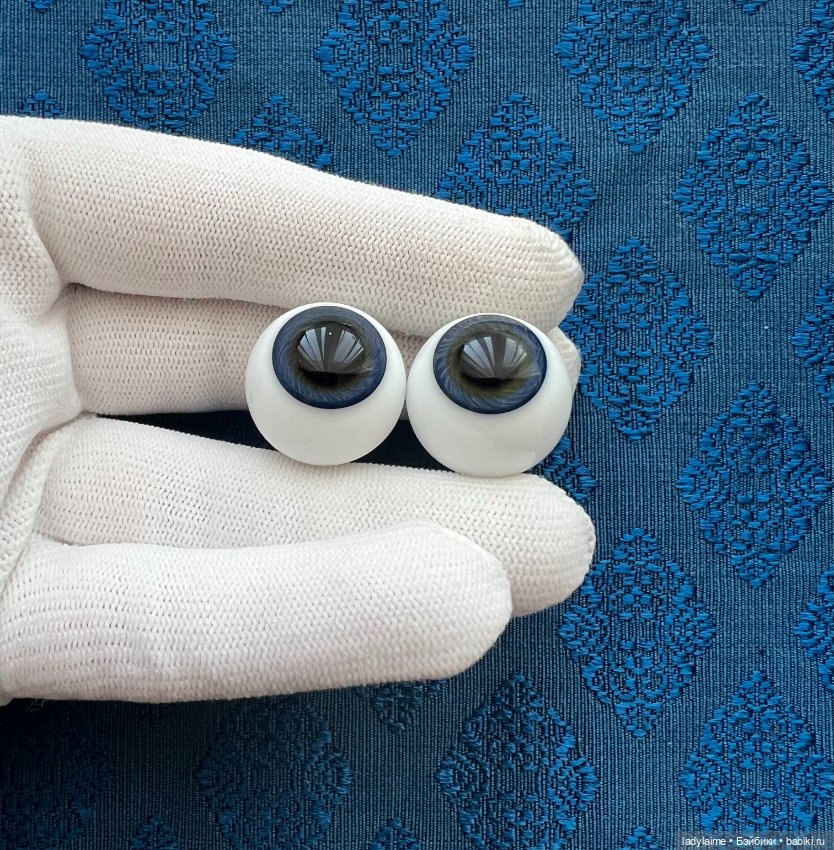 Антикварные глаза, живой взгляд, стекло Лауша - лот 3634 - 20/14 мм (фото 2)