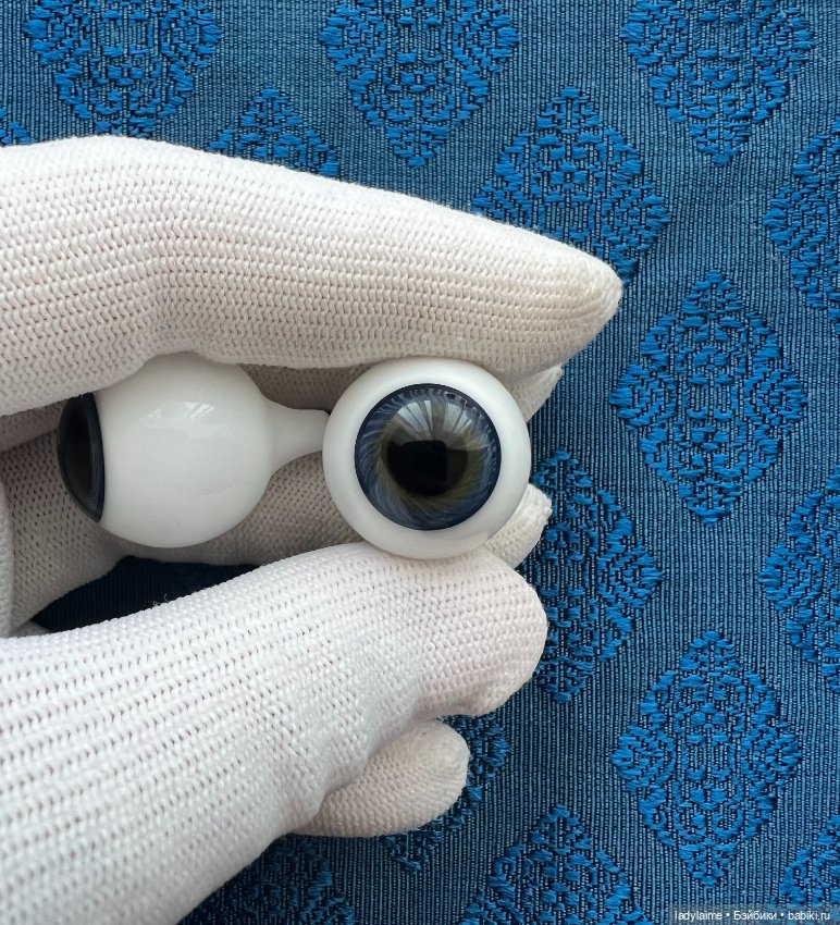 Антикварные глаза, живой взгляд, стекло Лауша - лот 3634 - 20/14 мм (фото 3)