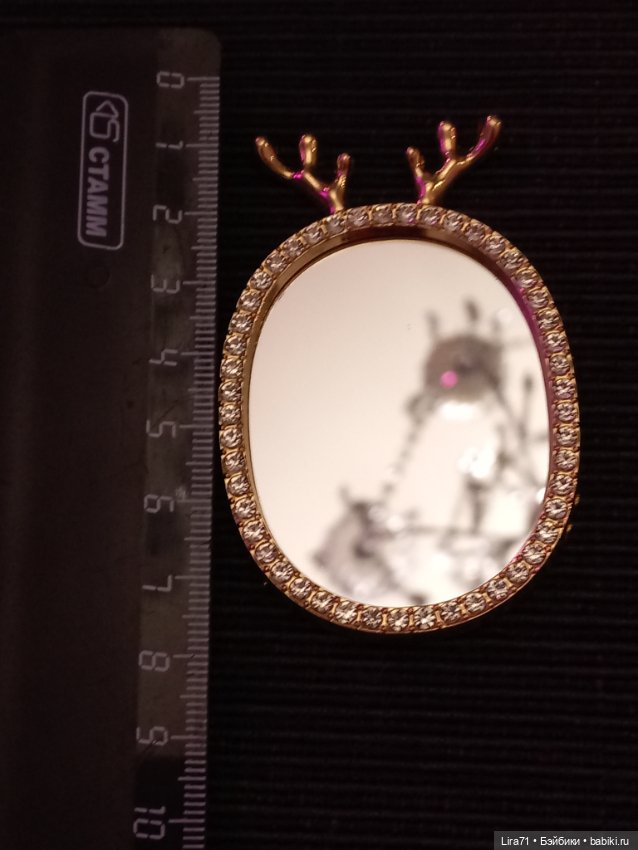 Зеркало в золоценой раме с инкрустацией (фото 3)