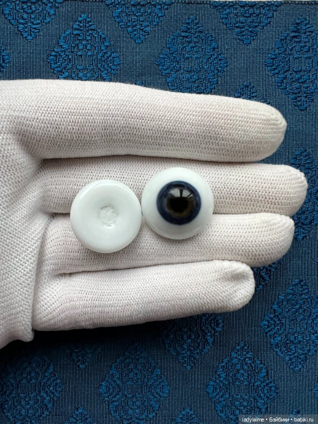 Винтажные глаза полусферы, папервейт, "живой взгляд" - 4602 - 20/11 мм (фото 3)