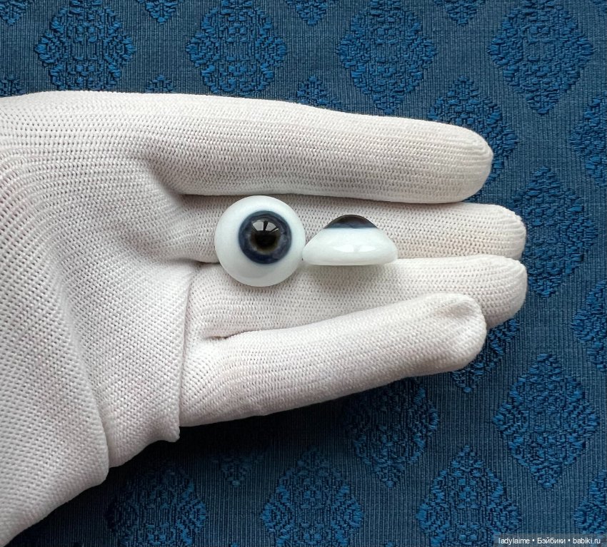 Винтажные глаза полусферы, папервейт, "живой взгляд" - 4602 - 20/11 мм (фото 2)