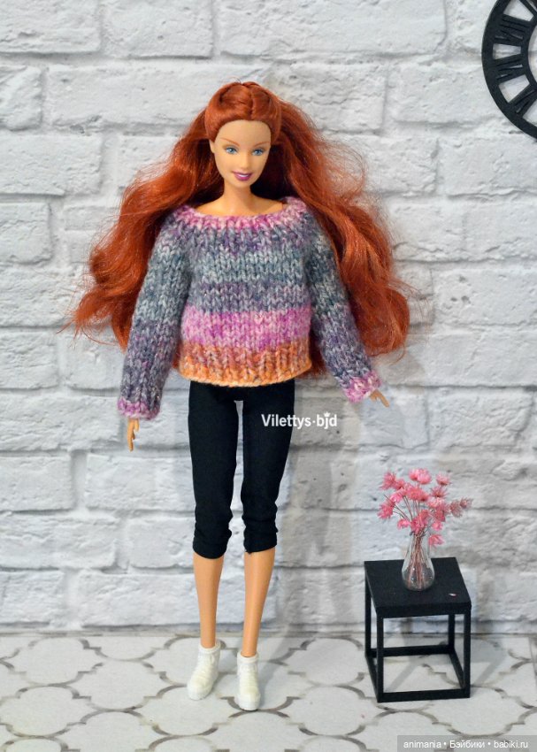Теплые вещички для барби, свитеры и кардиган (фото 3)