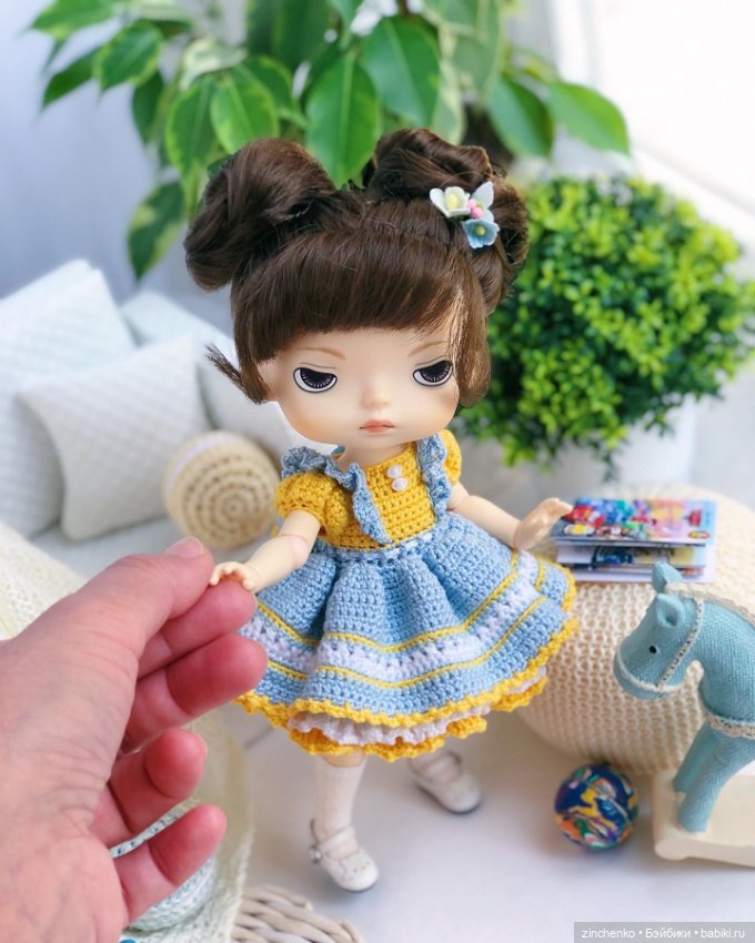 PDF Мастер-Класс "Очаровашки" по вязанию платьиц для кукол Xiaomi Monst (фото 7)