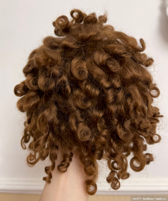 Парик натуральный мохер для антикварной или современной кукулы (фото 2)