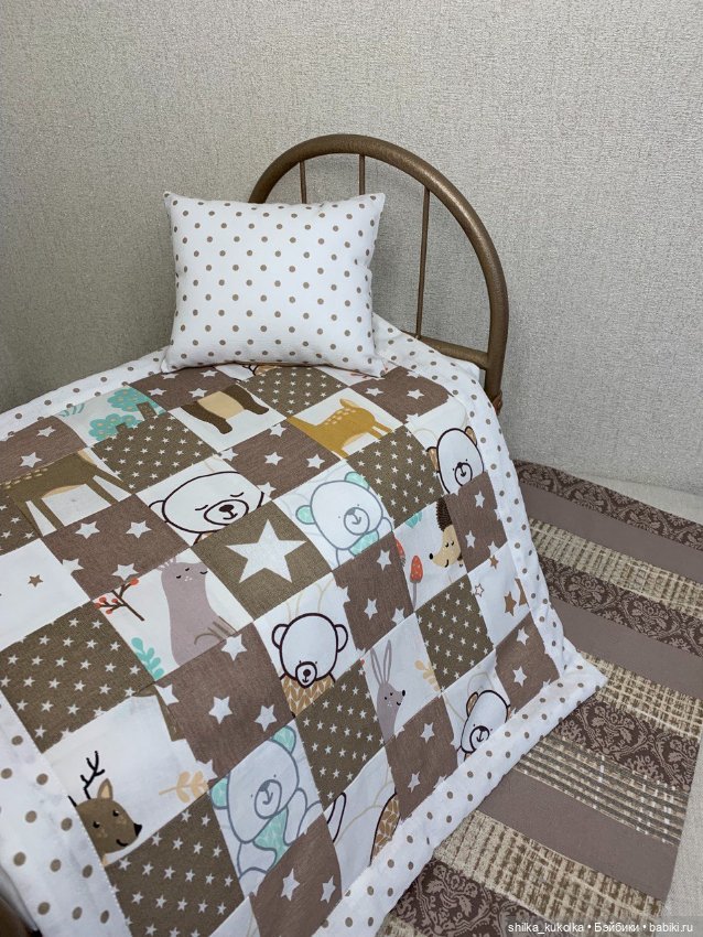 Одеяло для куклы лоскутное