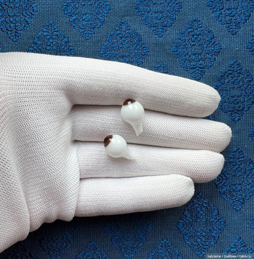 Антикварные глаза, папервейт, стекло Лауша - лот К/М/2- 10/7 мм (фото 2)