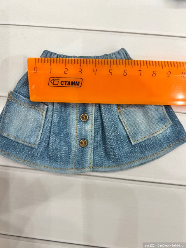 Аутфит джинсовый на кукол с юбкой (фото 8)