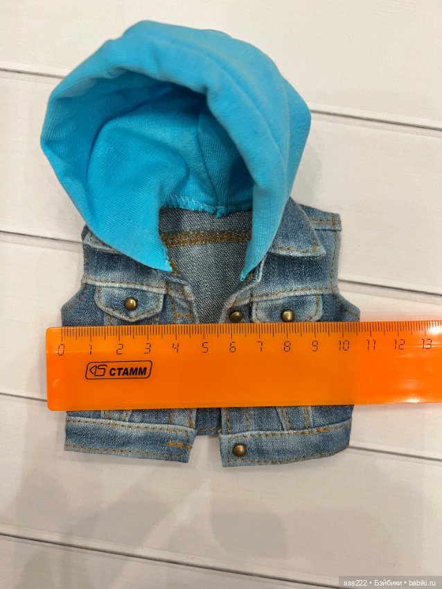 Аутфит джинсовый на кукол с юбкой